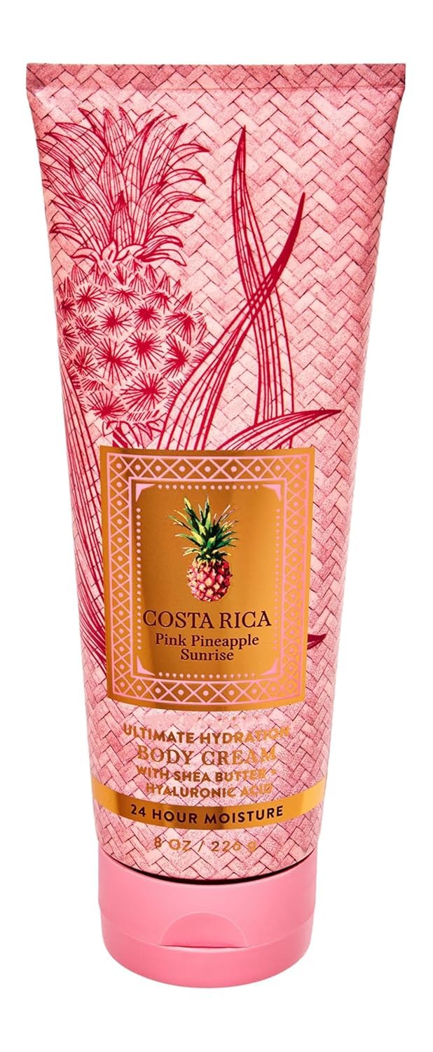 Bath & Body Works Ultimate Hydration Body Cream For Women 8 Fl Oz (8 Fl Oz (Pack of 1), Costa Rica Pink Pineapple Sunrise)