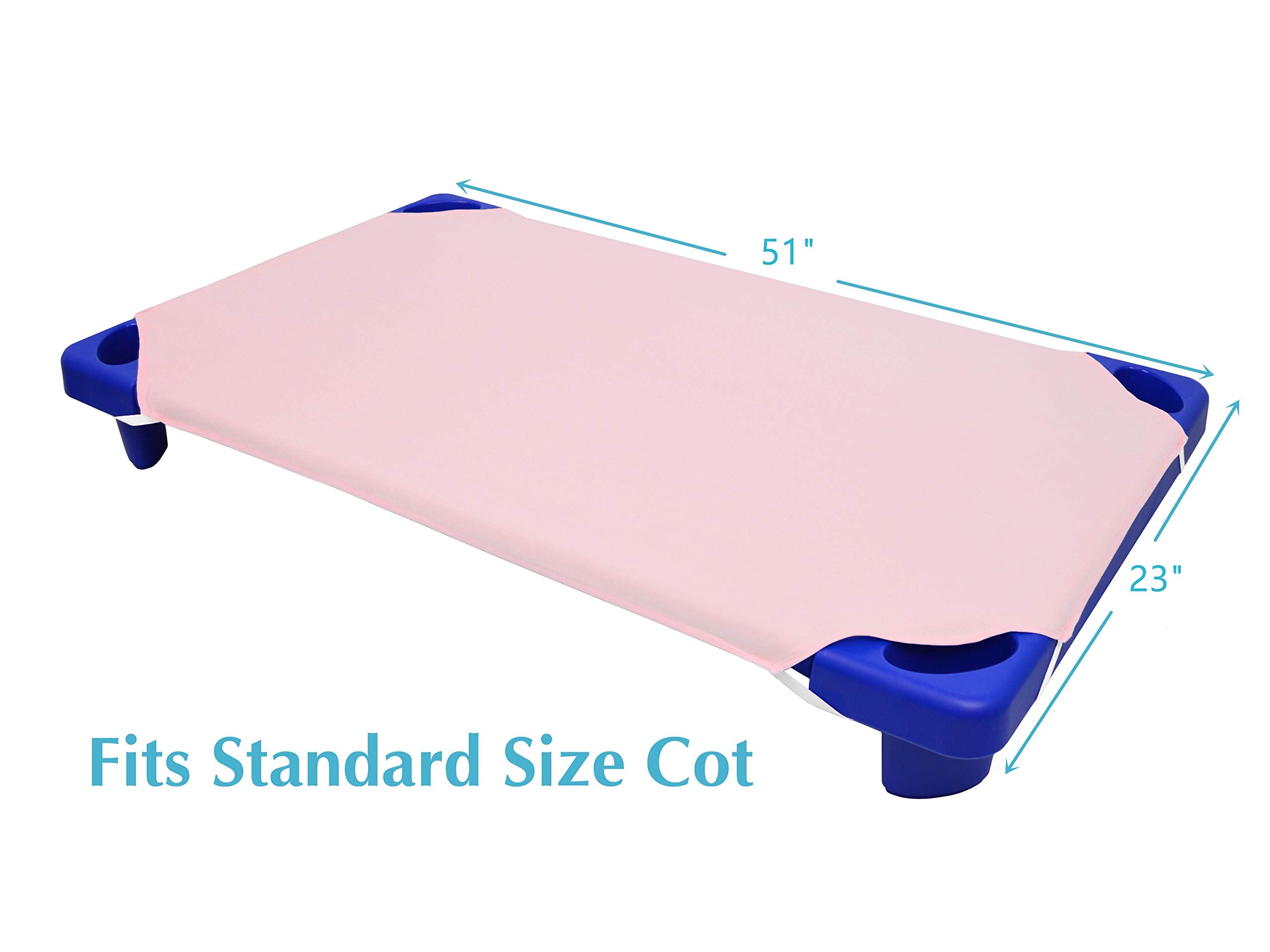 American Baby Company 100% Natural Cotton Percale Standard Daycare/Pre-School Cot Sheet, Pink, 23 x 51, Soft Breathable, for Boys and Girls