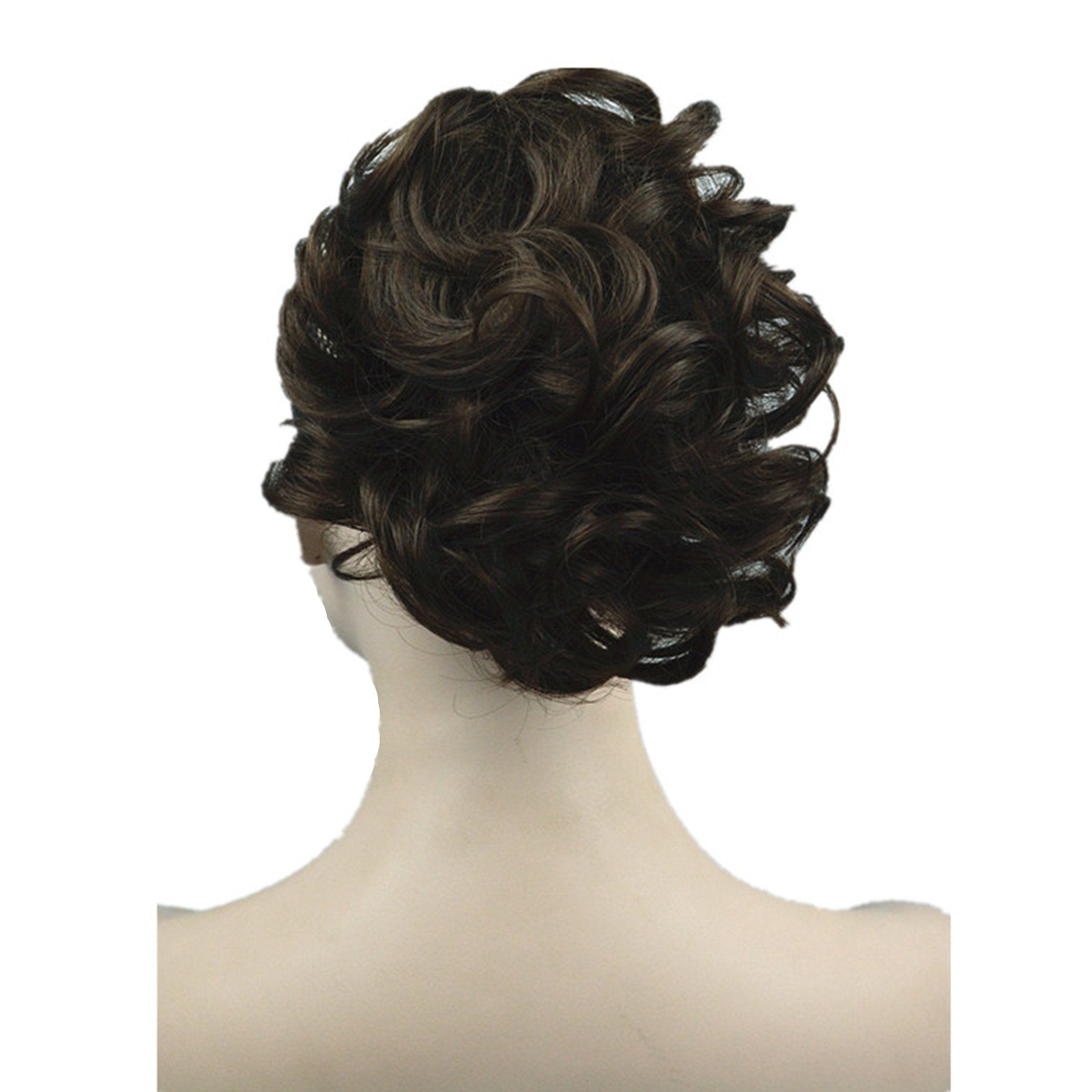 Lydell Short Ponytail Hair Extension Wavy Synthetic Hair-Piece with Jaw Claw (#6 Chestnut Brown)