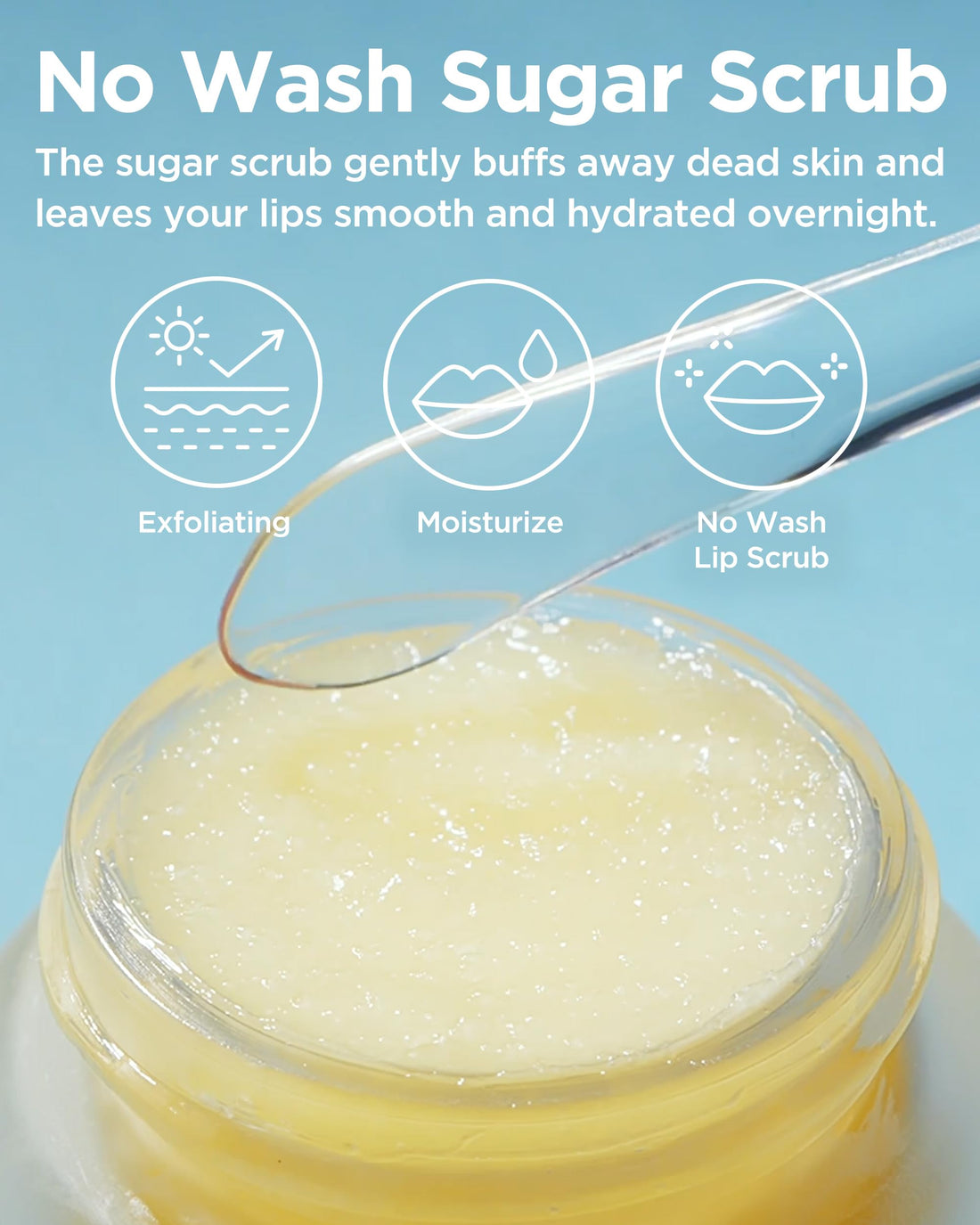 Lemon Sugar Lip Mask – Korean Vegan Lip Scrub & Overnight Exfoliating Treatment for Dry, Chapped Lips – Hydrating, Plumping, Smoothing – Glazed Balm Texture, Non-Sticky, Fragrance-Free, 0.68oz