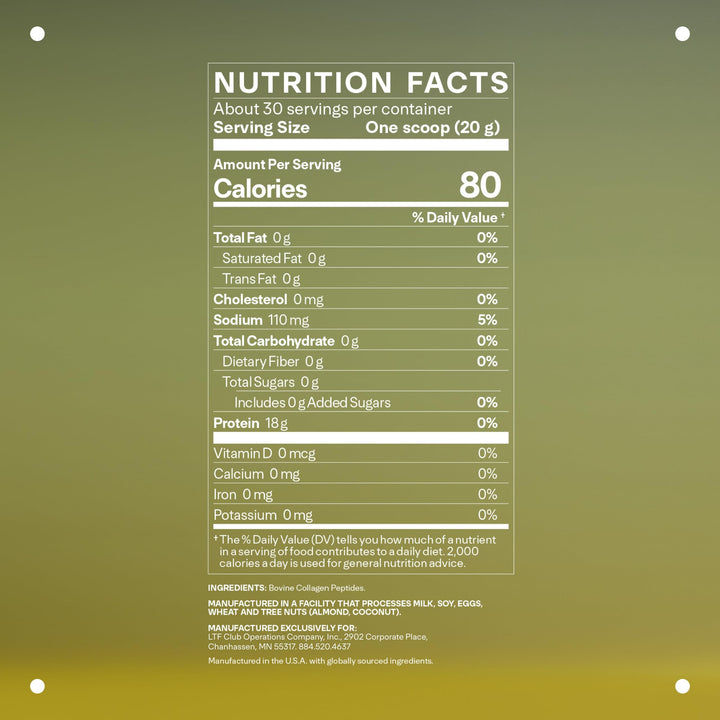 LTH Prime Collagen Peptides - Premium Collagen Powder for Digestive Health - Supports Healthy Joints, Hair, Nails & Skin - Hydrolyzed Collagen from Grass-Fed Cows - Unflavored - 30 Servings