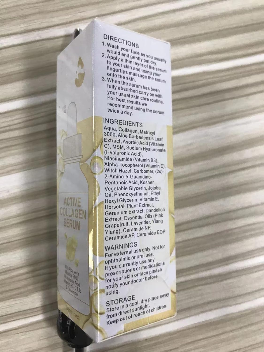 Active Collagen Serum - Natural & Organic Anti-Aging Collagen Serum for Face Improves Elasticity, Evens Skin Tone, Lifts, Firms & Smooths Skin - Collagen Facial Serum for All Skin - 1 oz