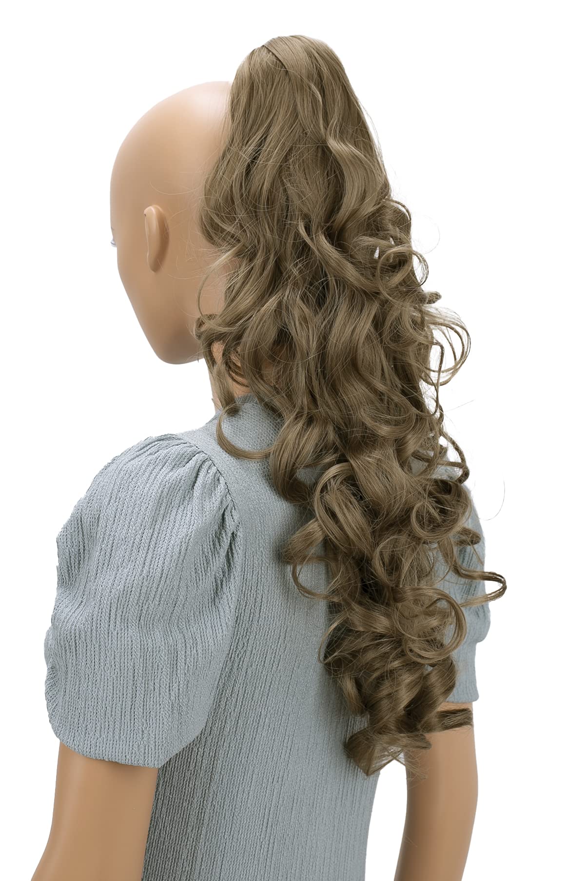 ash brown #18T H47 : PRETTYSHOP 22 & 140g Hair Piece Pony Tail Extension Long & Voluminous Curled Wavy Heat-Resisting Div. Colours (ash brown #18B H47)