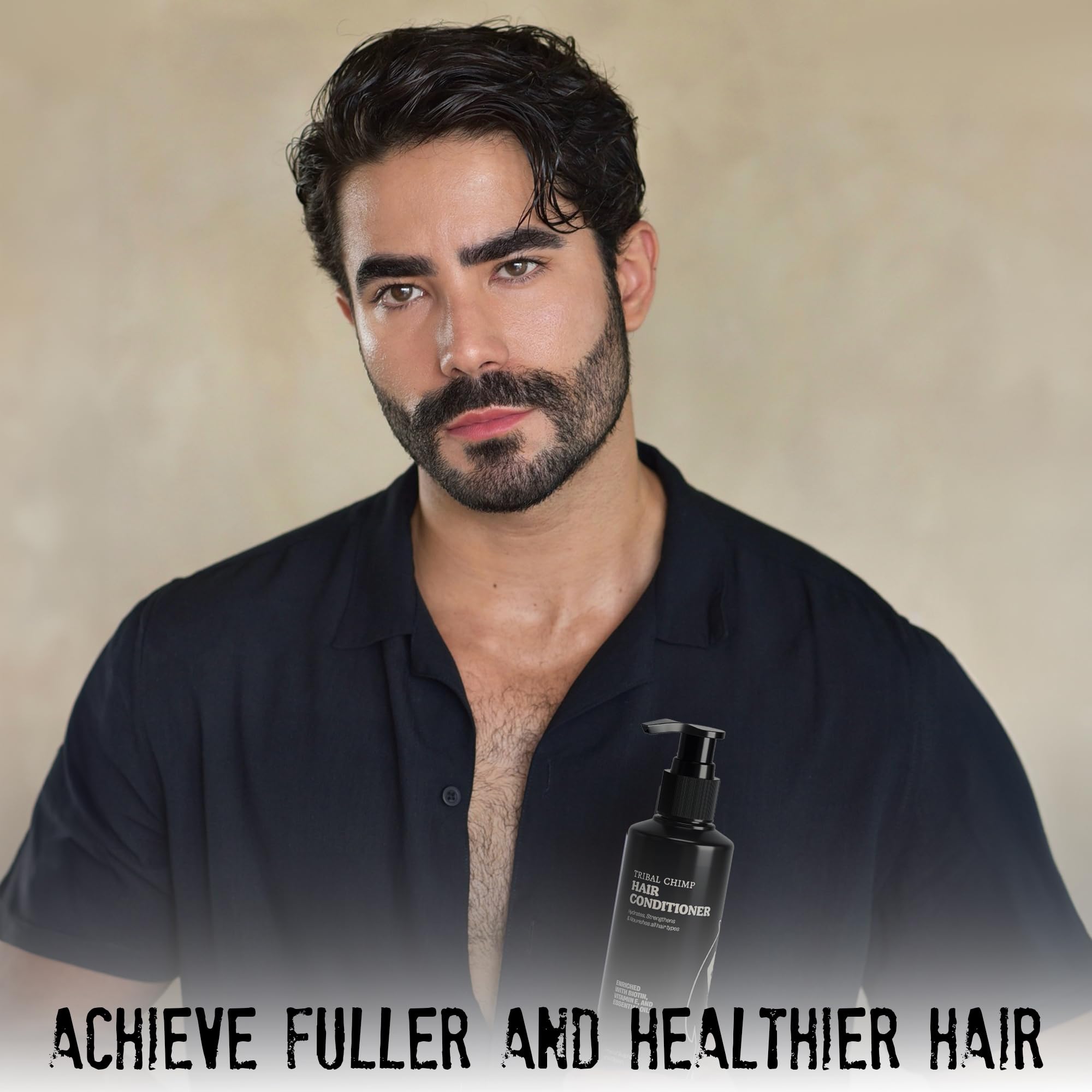 Tribal Chimp Hair Conditioner, Made with Peppermint, Tea Tree Oil and Biotin, Moisturizing and Strengthening, 8.8 oz.