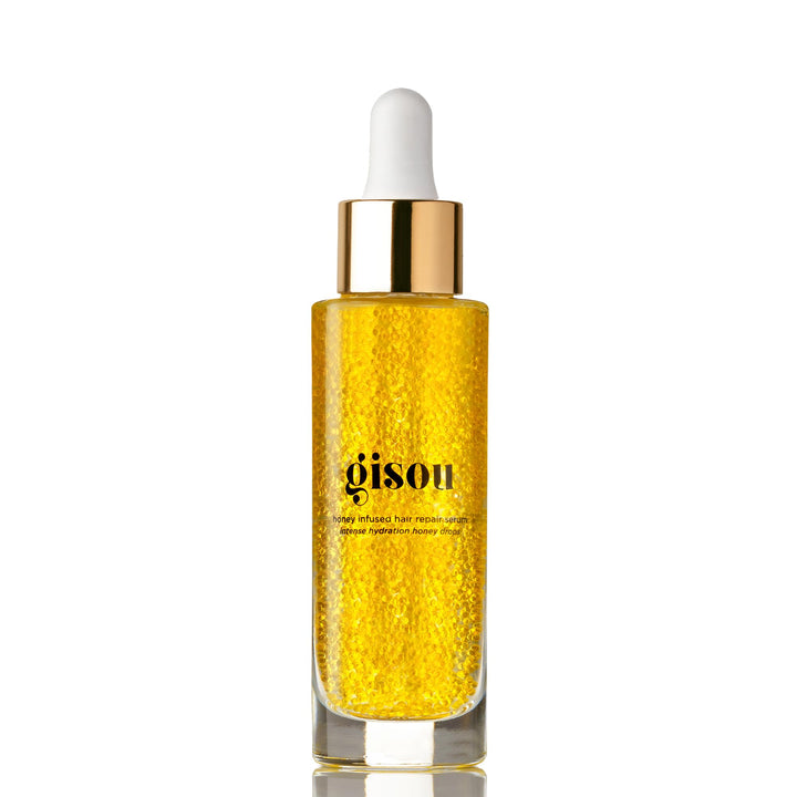 Gisou Honey Infused Hair Repair Serum – Strengthens & Seals Split Ends with Mirsalehi Honey & Plant-Based Keratin, Heat & UV Protection, 1 Fl Oz