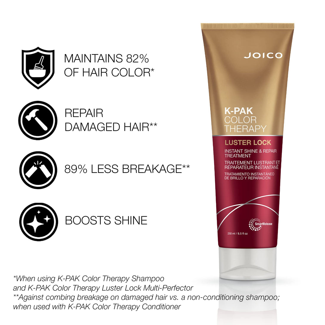Joico K-PAK Color Therapy Luster Lock Instant Shine & Repair Treatment, 8.5 fl. oz.