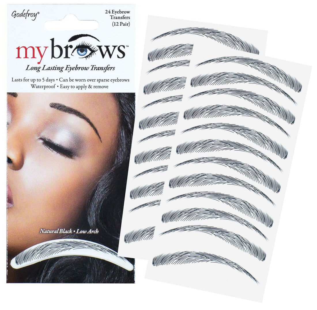 Godefroy MyBrows Long Lasting Eyebrow Transfers Natural Black-Low Arch