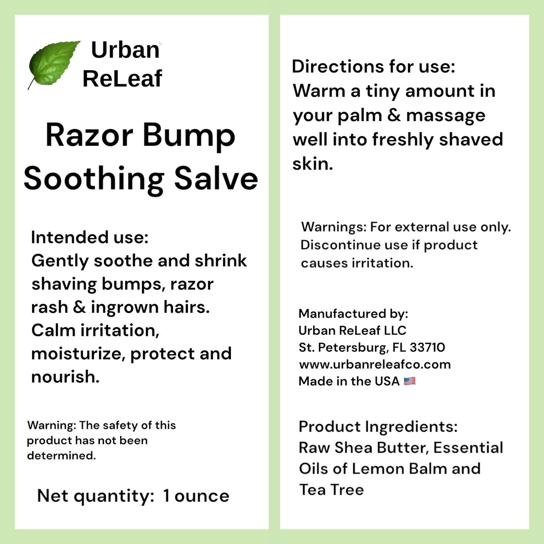 RAZOR BUMP Soothing Salve! 1 oz. Quickly heal bumps, rashes, ingrown hairs & razor burn. 100% Natural, Vegan. Pure Shea, Tea Tree, Lemon Balm. For face, neck, bikini, body!
