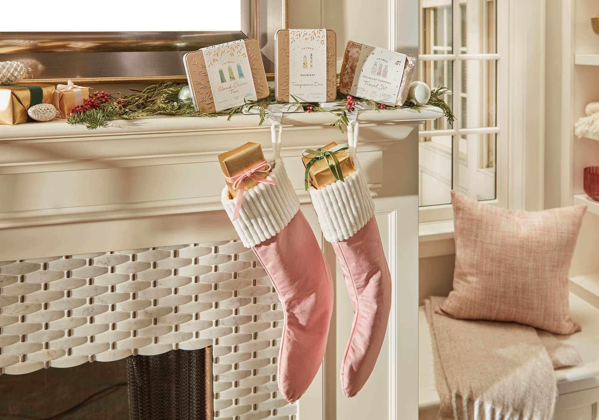 Thymes Hand Cream Trio Gift Set - Eucalyptus, Olive Leaf & Aqua Coralline - Body Skin Care Products with Vitamin E - Hand Moisturizer Set Includes Three Moisturizing Creams - 1 oz ea