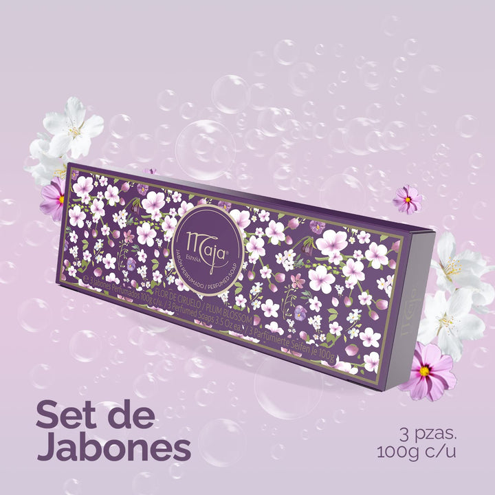 Maja Ciruelo Soap Set (3 X 3.5 Oz./100g) 10.5 Oz. Total. Plum Blossom Fleur De Prunier