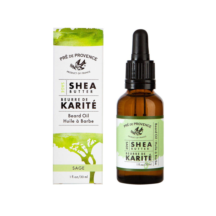 Pre de Provence Shea Butter Enriched Beard Oil For Soft, Shiny, & Smooth Results, (1 fl oz) - Sage