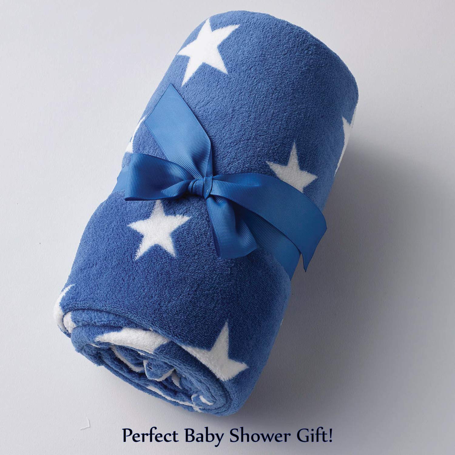 Plush Fleece Throw and Receiving Baby Blankets for Boys and Girls 30x36 (Blue Dino)