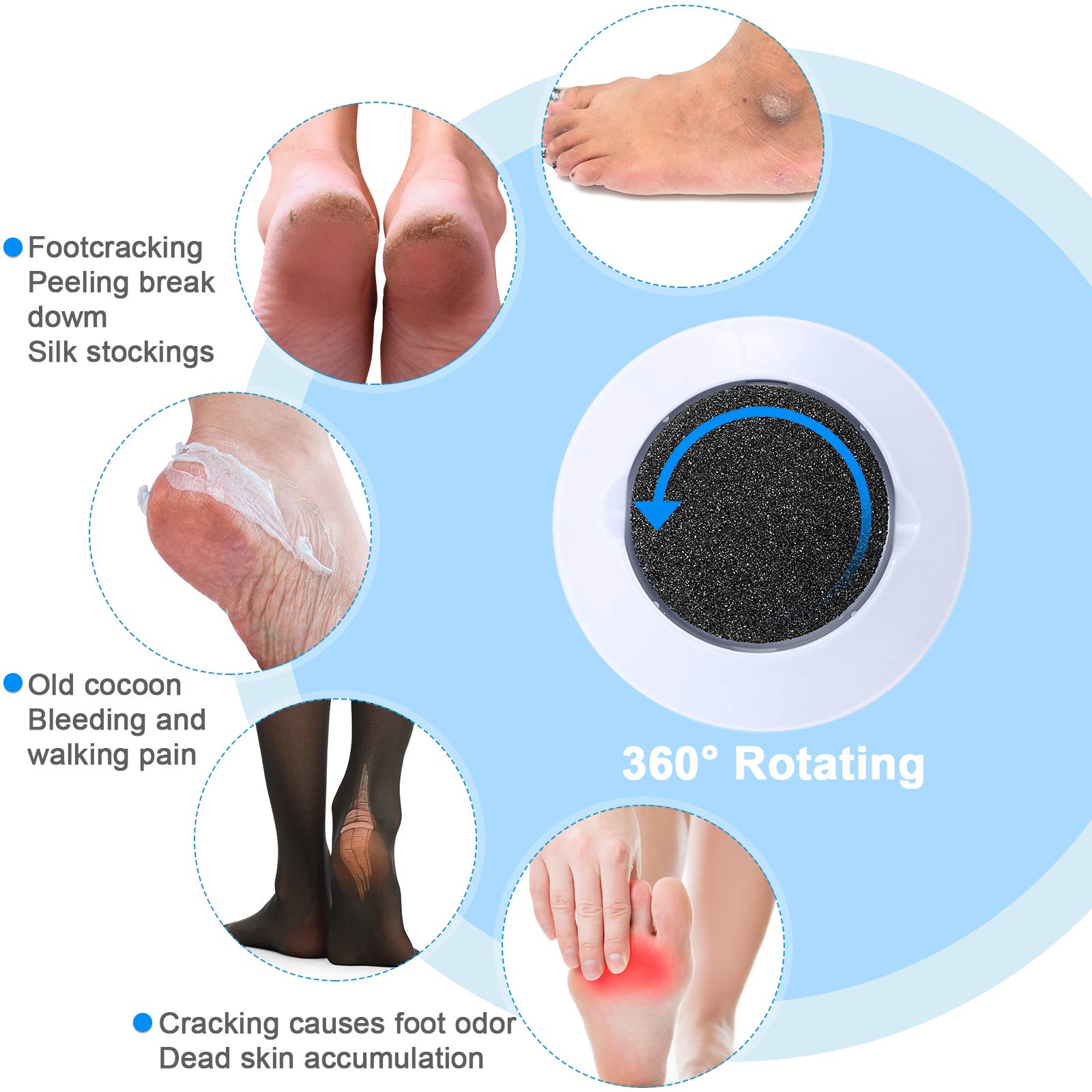 20 Pieces Regular Coarse Replacement for Portable Electric Foot Grinder Foot File Callus Remover Electric Callus Remover Hard Skin Eliminator Grind Head for Cracked Heels Dead Skin