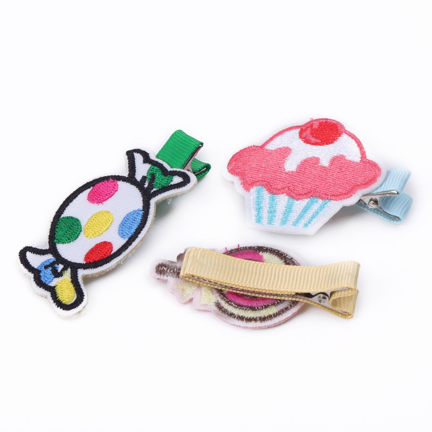 KOONY Baby Girls Hair Clips Cartoon Design Embroidered Patches Barrettes 12pc (Candy)