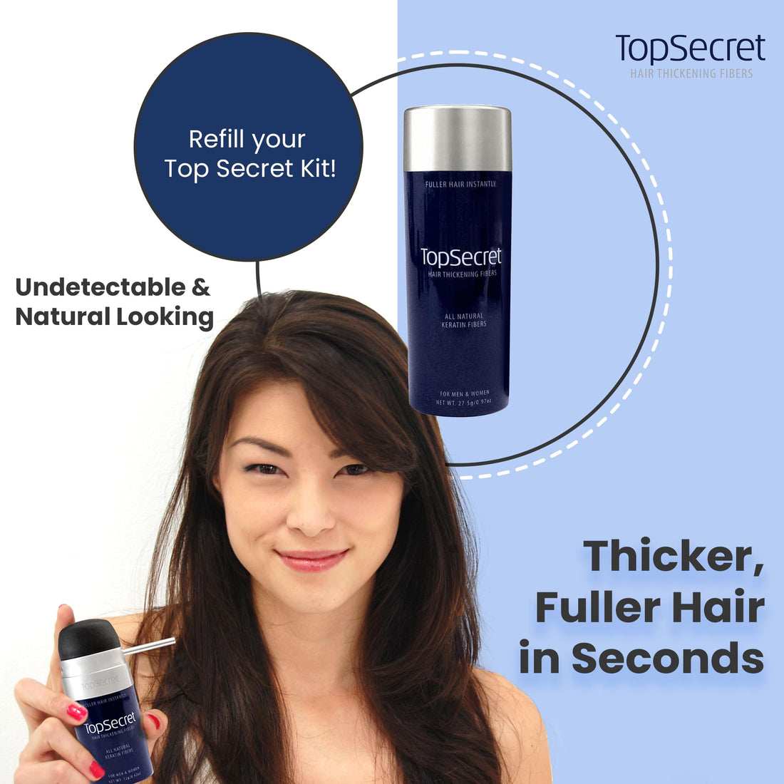 Top Secret Hair Thickening Fibers -Economy Size Refill (.97 OZ.) Dark Brown