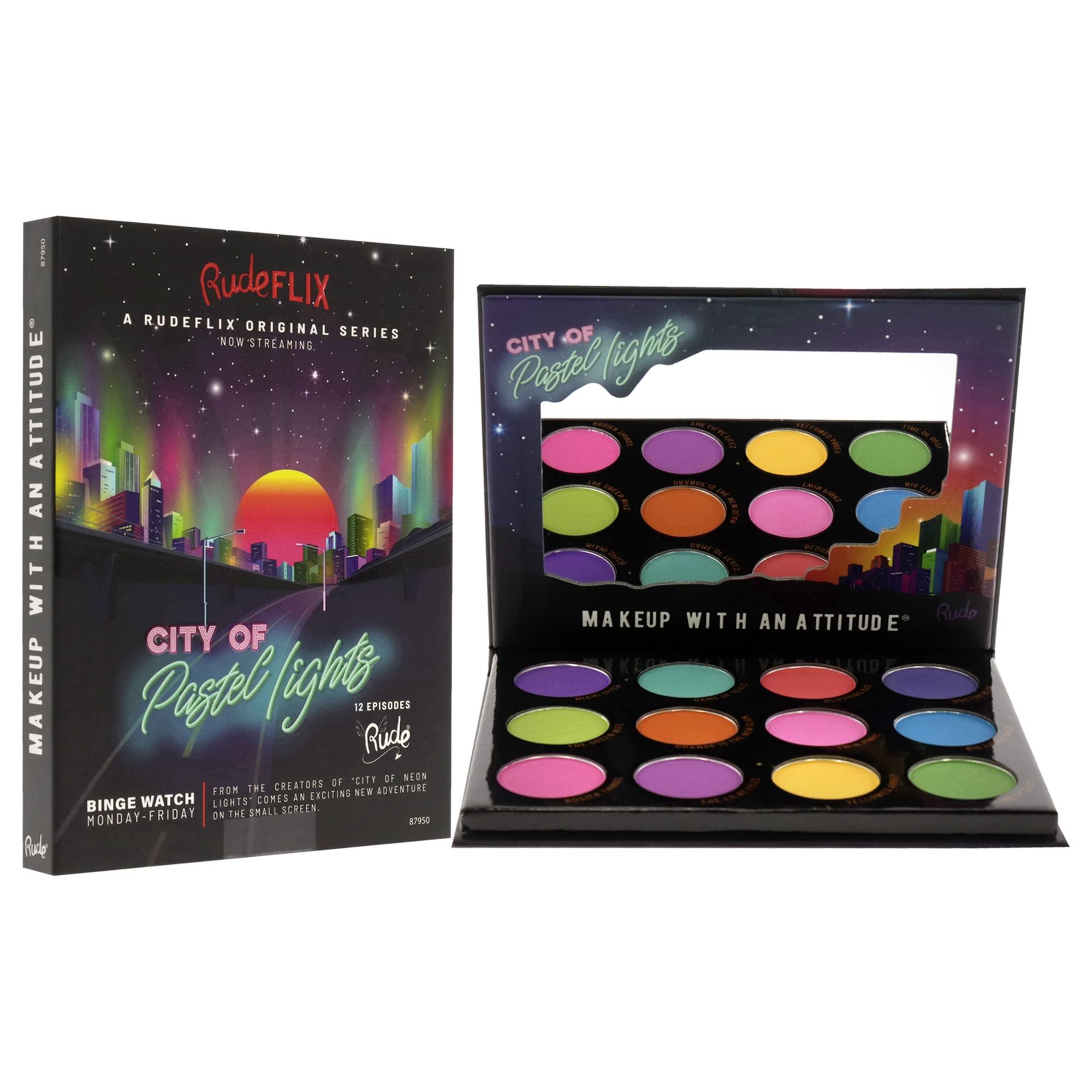 RUDE - City of Pastel Lights - 12 Pastel Pigment & Eyeshadow Palette