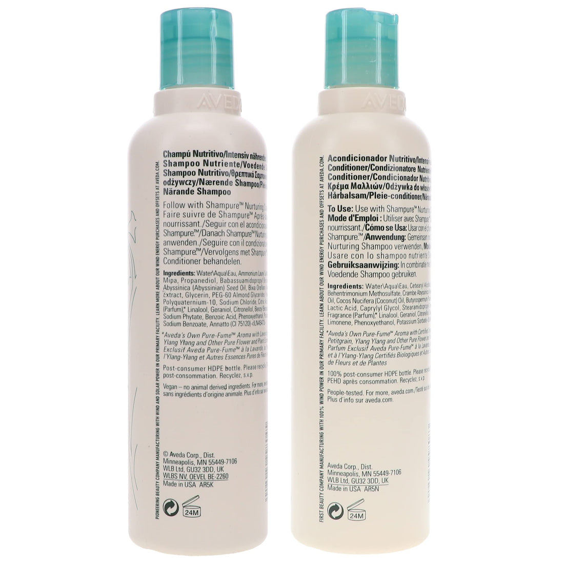 Aveda Shampure Nurturing Shampoo & Conditioner Duo | Daily Shampoo & Conditioner for Normal, Fine to Medium Hair | Silicone Free, 8.5 Fl Oz (Pack of 2)