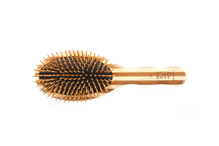 Bass Brushes Extra Large Oval: Cushion, Wood bristles, Light wood Handle