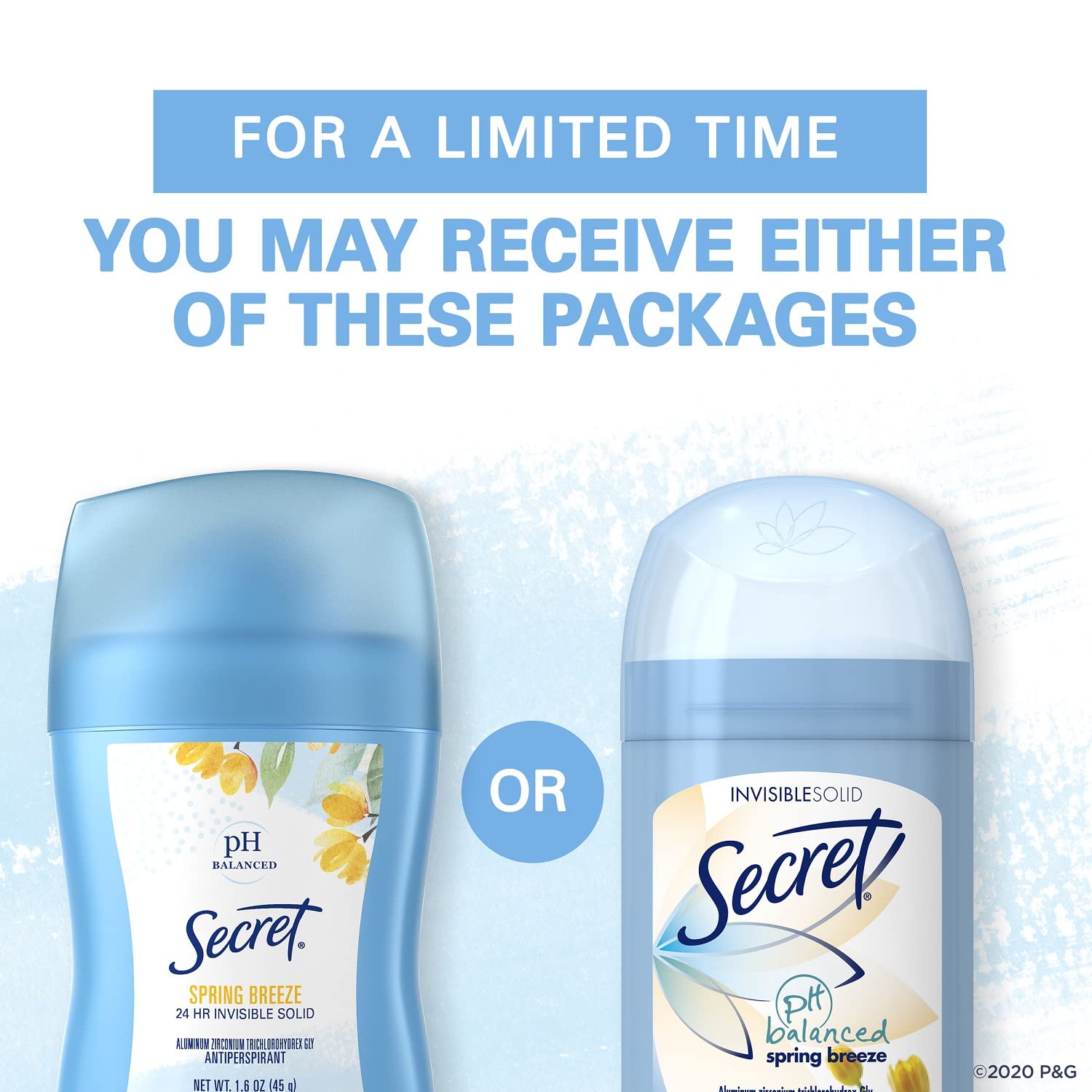 Secret Invisible Solid Antiperspirant and Deodorant, Spring Breeze, 2.6 oz