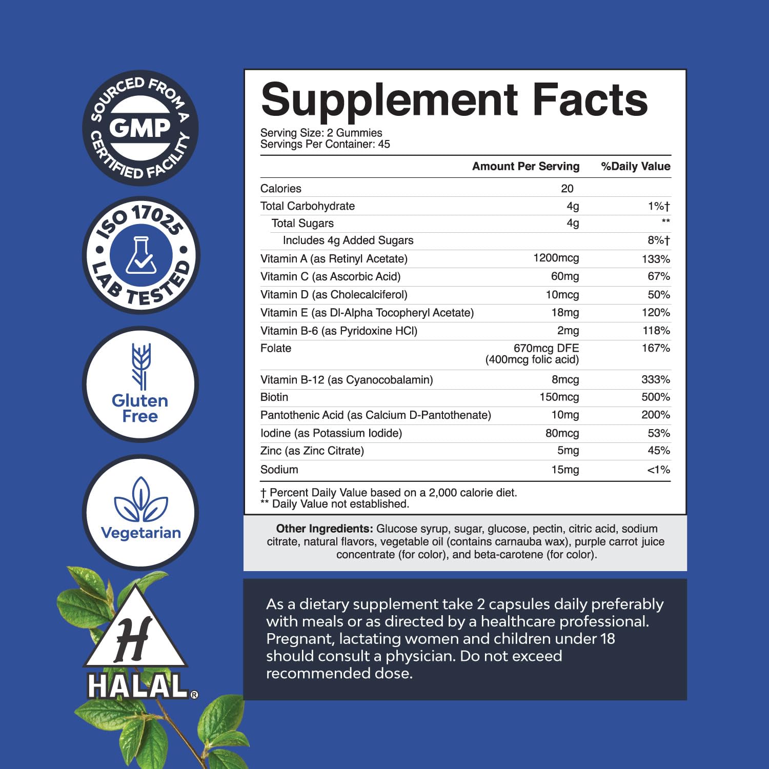 Natures Craft Daily Mens Multivitamins Gummies - Mens Gummy Multivitamins with Zinc and Biotin Immune Support Gummies - Potent Vitamins for Energy and Immunity Non-GMO Gluten Free Halal 90 Count