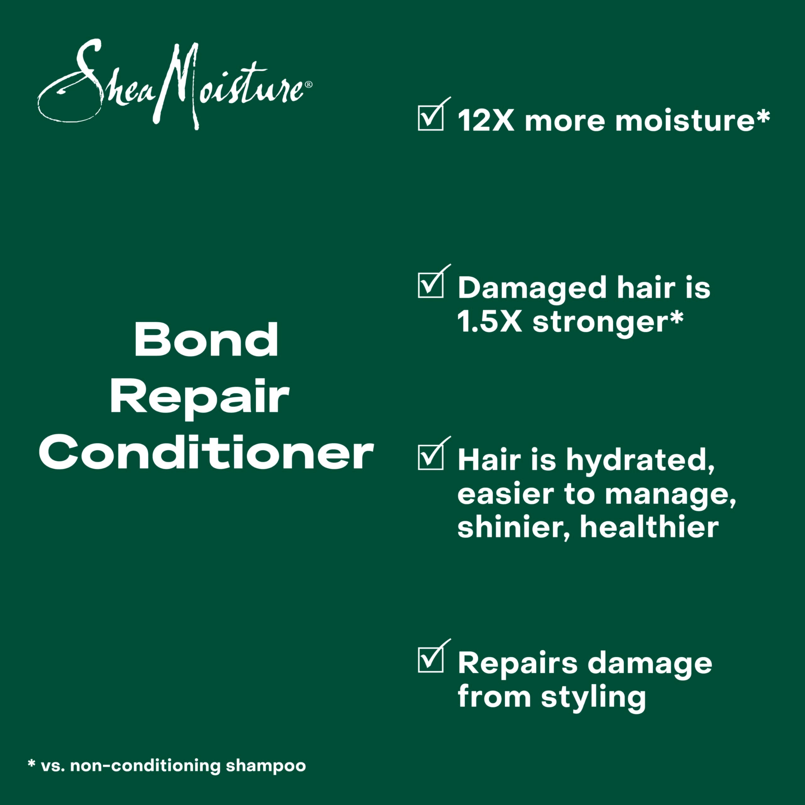 Shea Moisture Bond Repair Conditioner Amla Oil to Strengthen Hair with Anti-Breakage with Restorative HydroPlex Infusion 13 oz