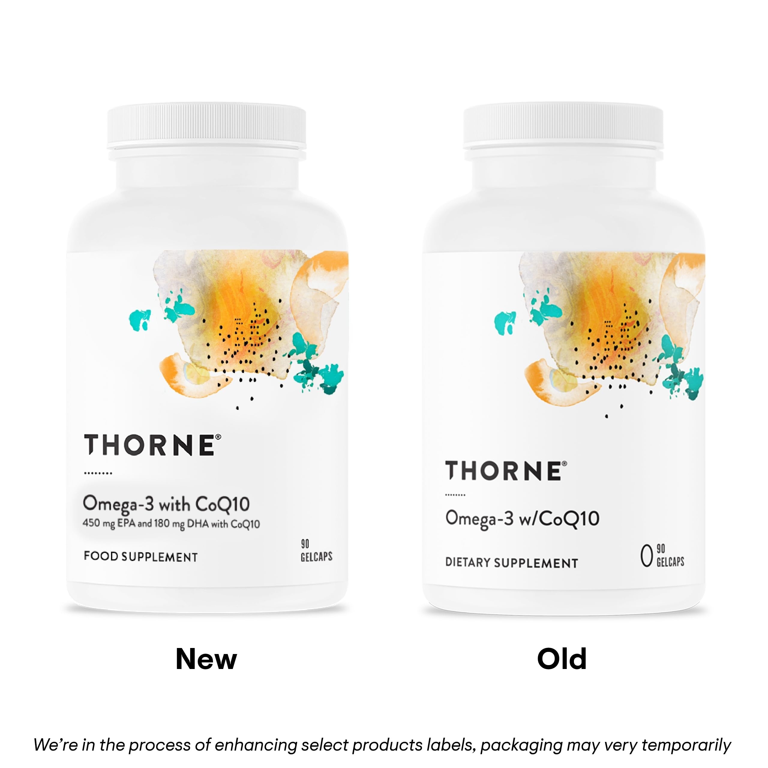 THORNE Omega-3 with CoQ10 - Omega-3 Fatty Acids Supplement with CoQ10 - EPA and DHA - 90 Gelcaps
