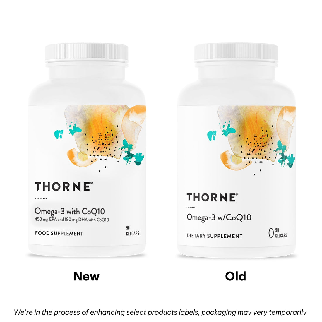 THORNE Omega-3 with CoQ10 - Omega-3 Fatty Acids Supplement with CoQ10 - EPA and DHA - 90 Gelcaps