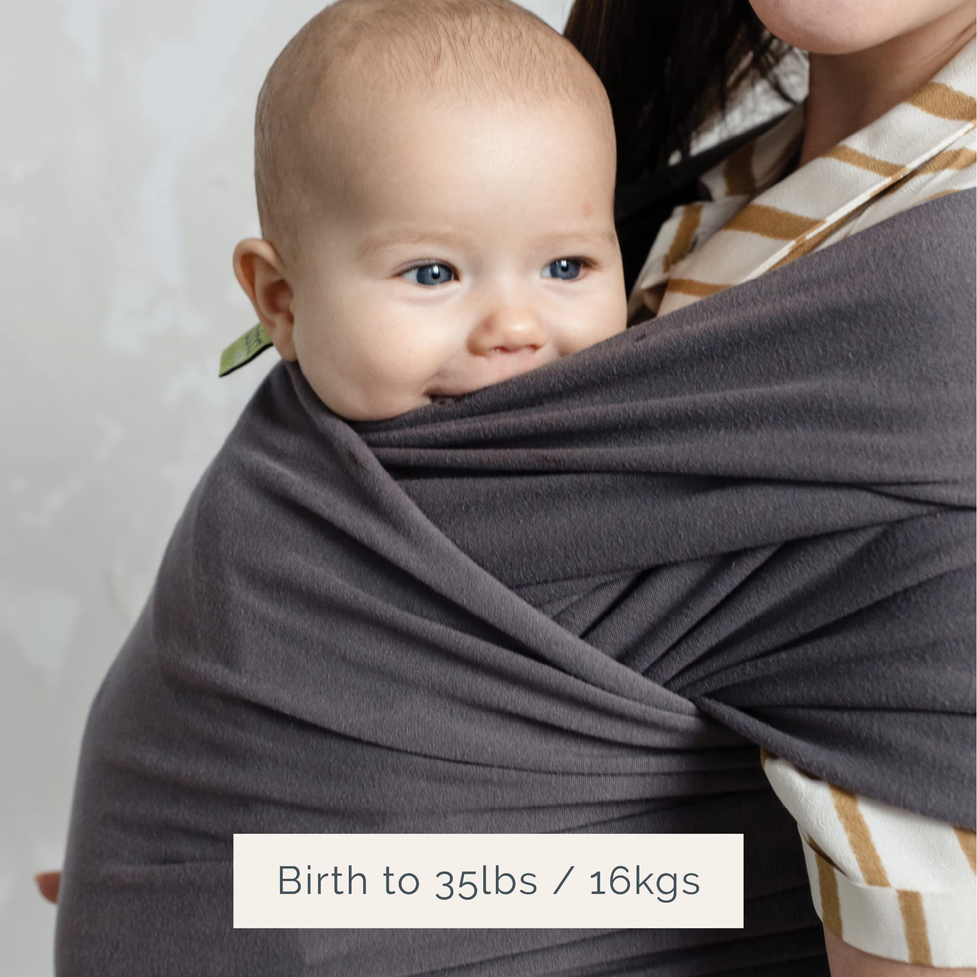 Boba Baby Wrap Carrier - Original Baby Carrier Wrap Sling for Newborns - Baby Wearing Essentials - Newborn Wrap Swaddle Holder, Newborn to Toddler Infant Sling (Organic Dark Grey)