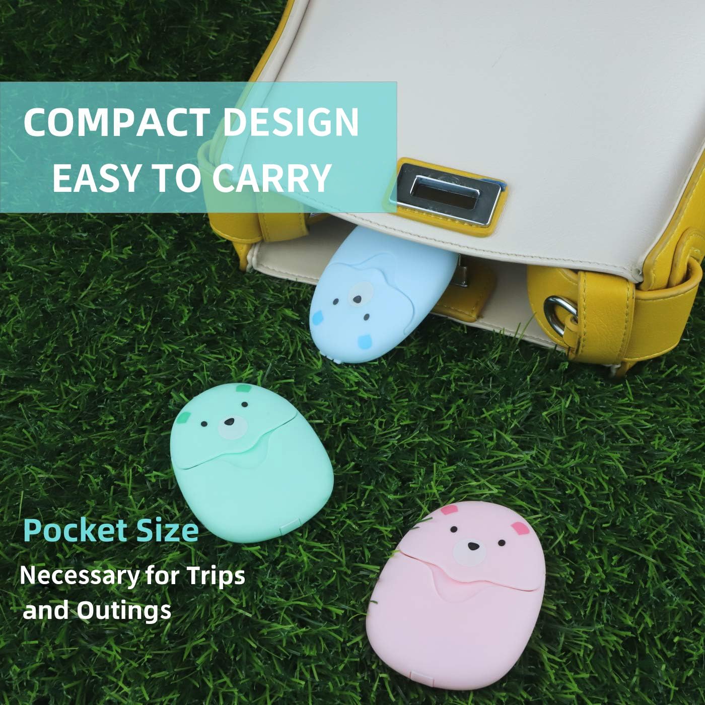 6 Boxes (300 Sheets) Mini Portable Disposable Travel Paper Soap Sheets Foaming Hand Washing Bath Scented Paper Soap hand soap for Indoor, Outdoor, Travel, Camping Hiking