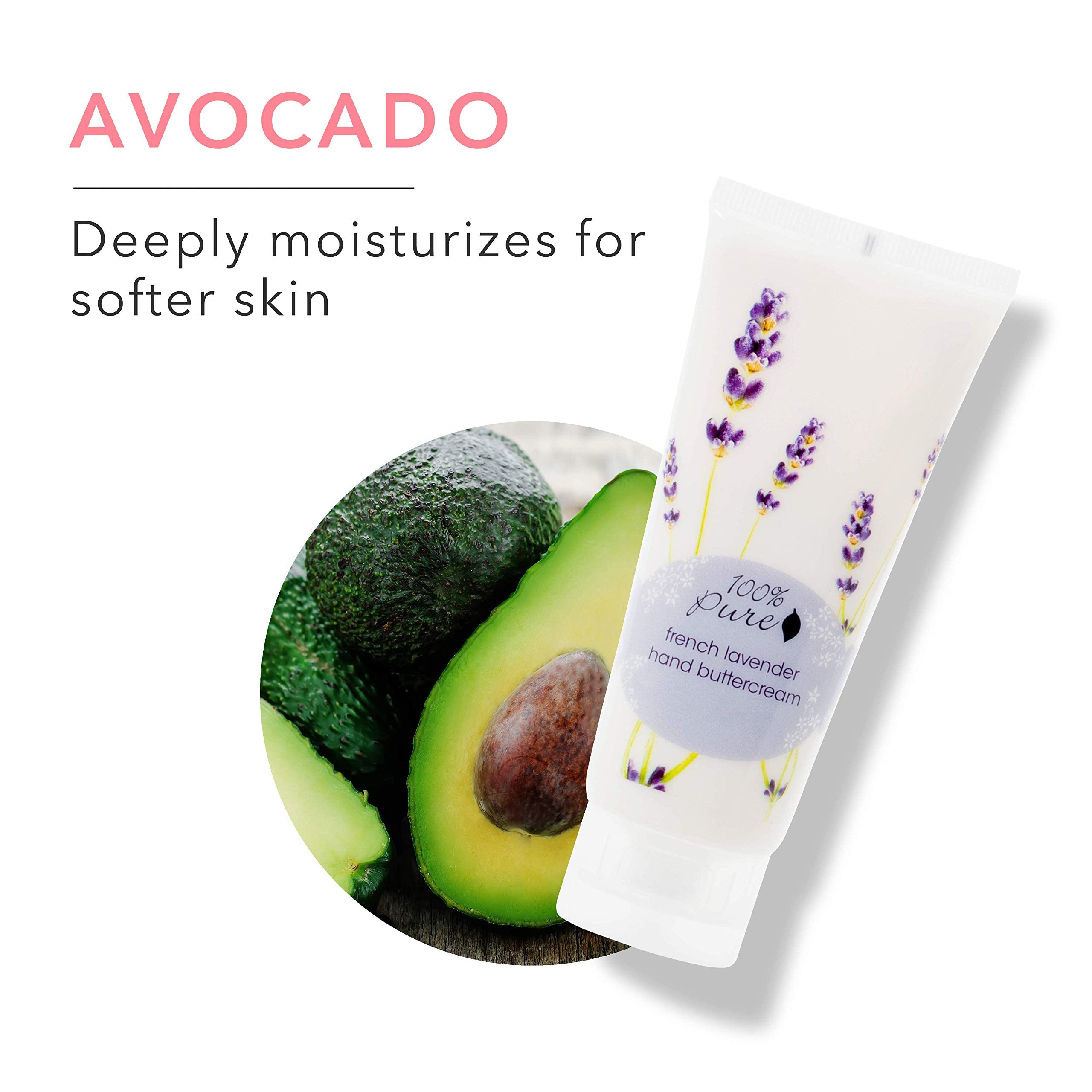 100% PURE French Lavender Hand Cream (Hand Buttercream), Dry Skin Hand Lotion, Made with Shea Butter, Natural Lotion for Dry Hands - 2 Fl Oz