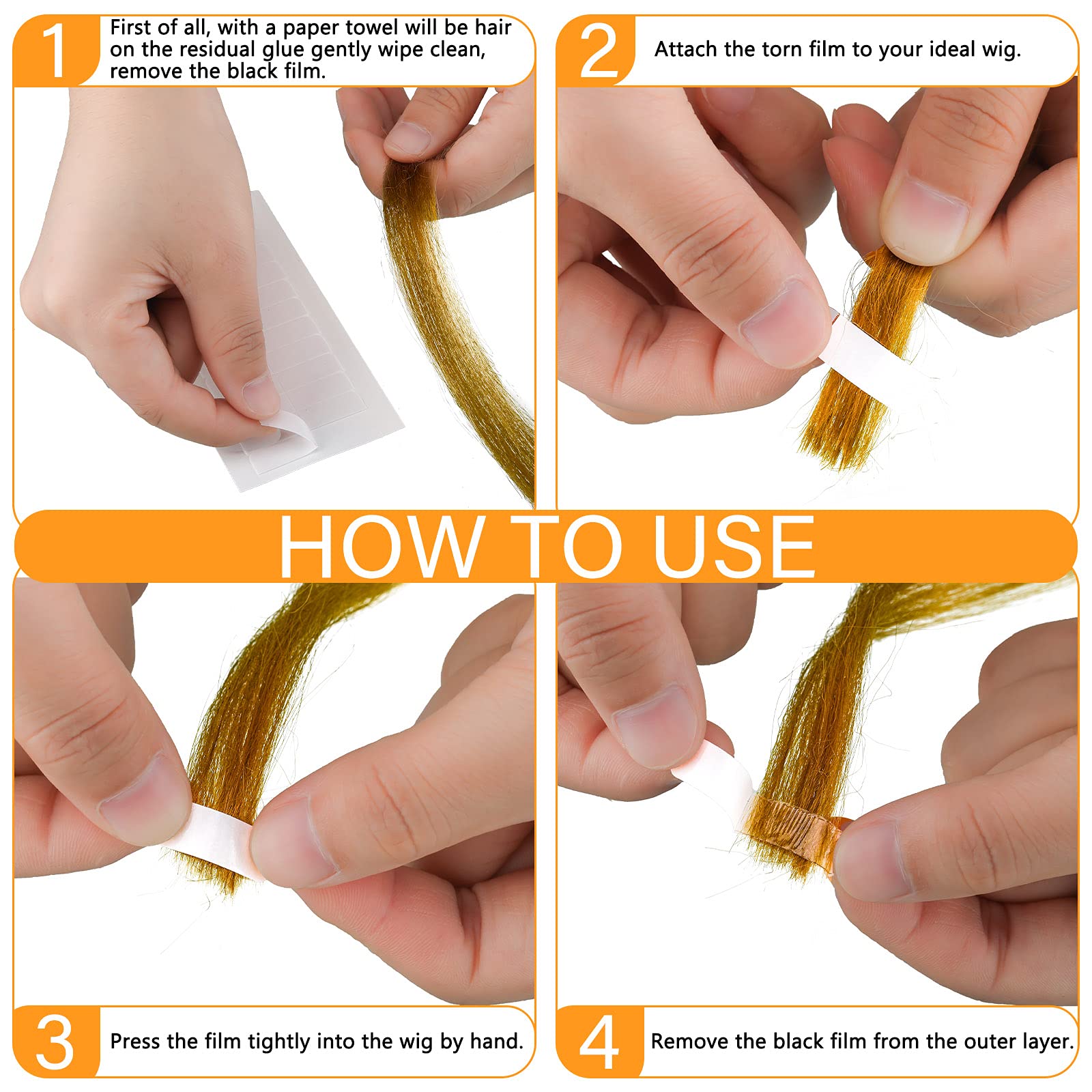 480 Pieces 40 Sheets Hair Extension Tape Tabs Double Sided Extension Tapes Hair Shop Tab Tape Bonding Replacement Tape for Women Girls Hair Salons Hair Extension, 4 x 0.8 cm (null)