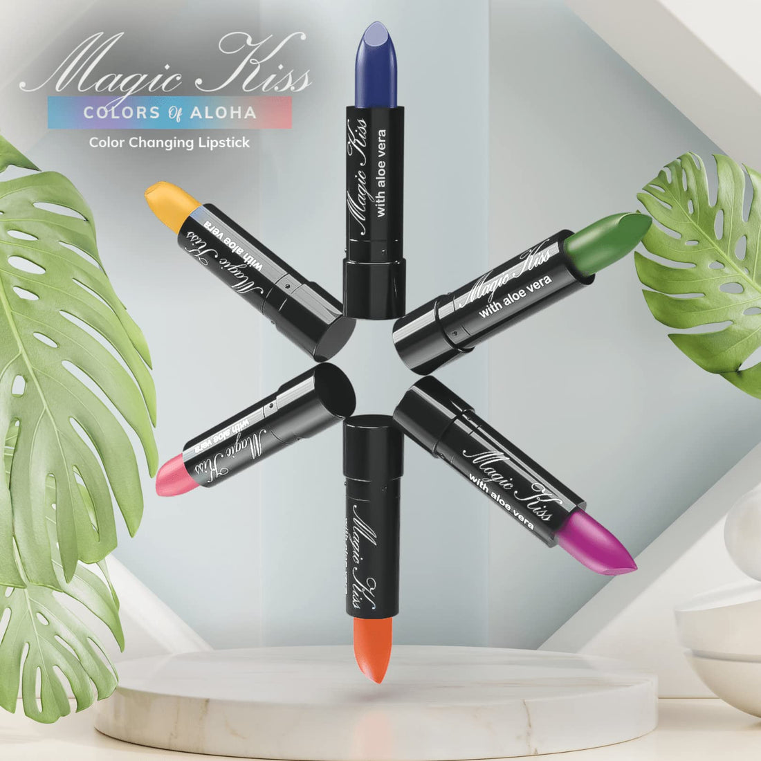 Magic Kiss Lipstick Set Aloe Vera Color Changing Mixed Color