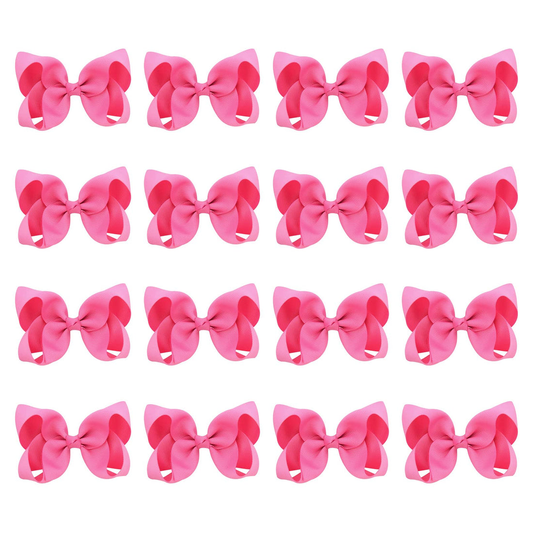 DEEKA 16 PCS 4 Hand-made Hair Bow Grosgrain Ribbon Solid Color Hair Bow Alligator Clips Hair Accessories for Little Teen Toddler Girls -Hot Pink