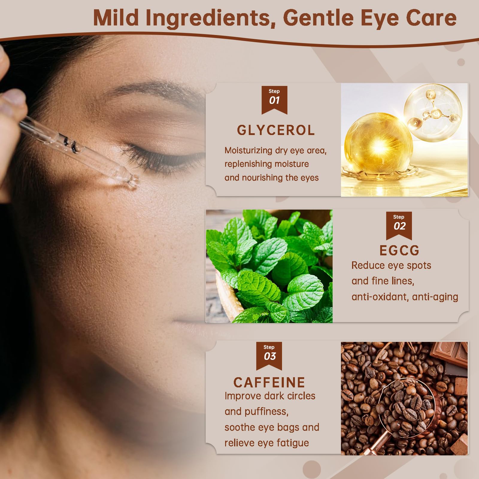 Caffeine Solution 5% + EGCG For Dark Circles & Puffiness, 30ML Anti Aging Under Eye Serum For Eye Bags, Fine Lines, Moisturizing Caffeine Solution.