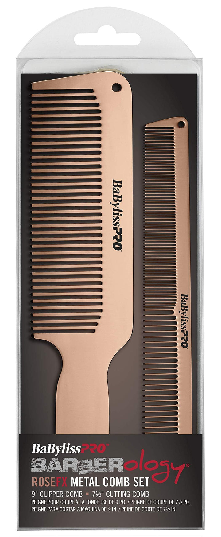 BaBylissPRO Barberology RoseFX metal comb 2 pack, 1 ct.