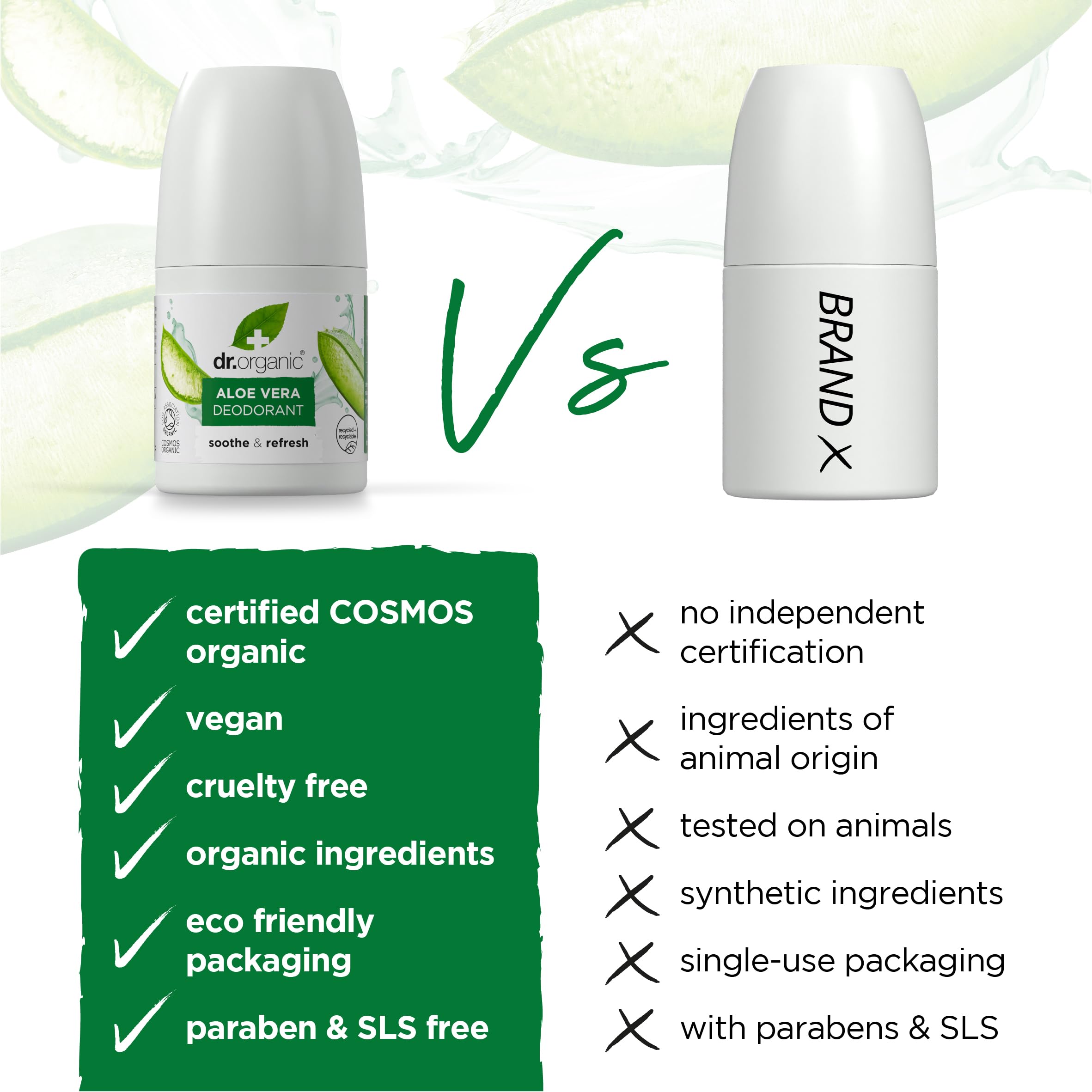 Dr Organic Aloe Vera Deodorant Roll On 50ml