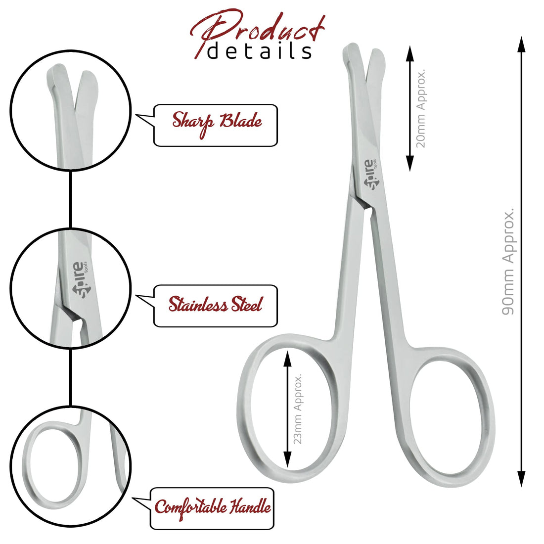 Baby Nail Trimmer with Round Tip – Safety Blunt Stainless Steel Scissors for Newborn & Infant Care – Hypoallergenic Grooming Tool for Sensitive Skin
