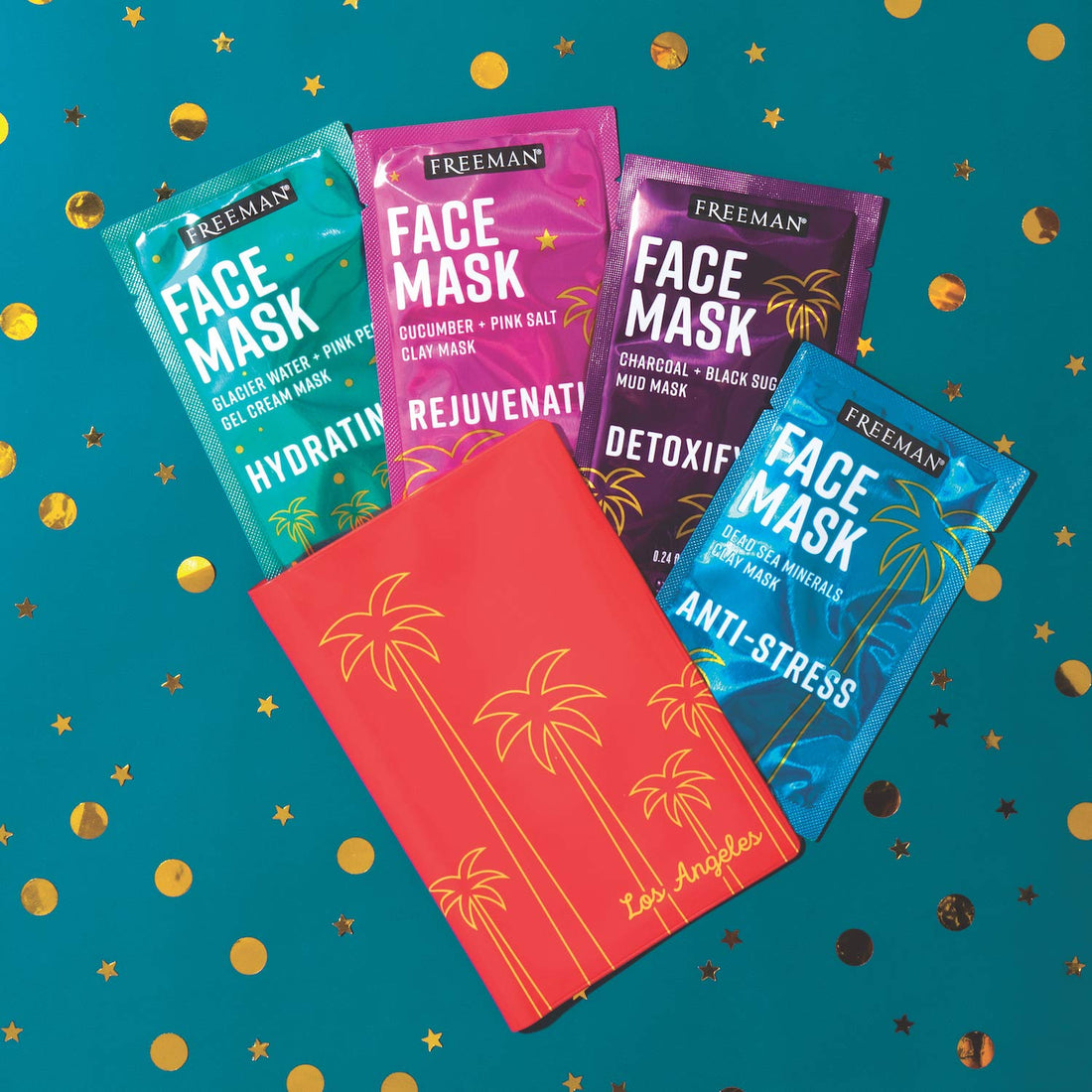 Freeman Passport to Glow Facial Mask Holiday Stocking Stuffer, Set of 4 sachets + Passport Holder