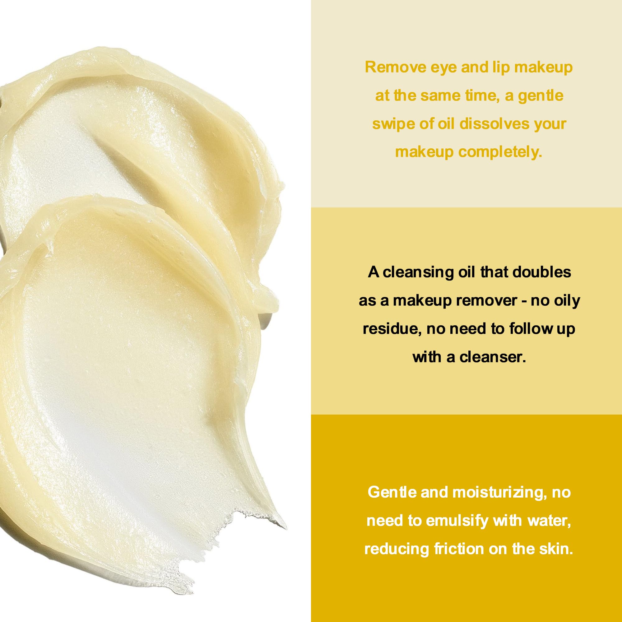 ASDToTio 3 in 1 Cleansing Balm- Eye Face Lip Cleansing Balm Makeup Remover,Natural Gentle, Deep Cleaning, Made for All Skin Types