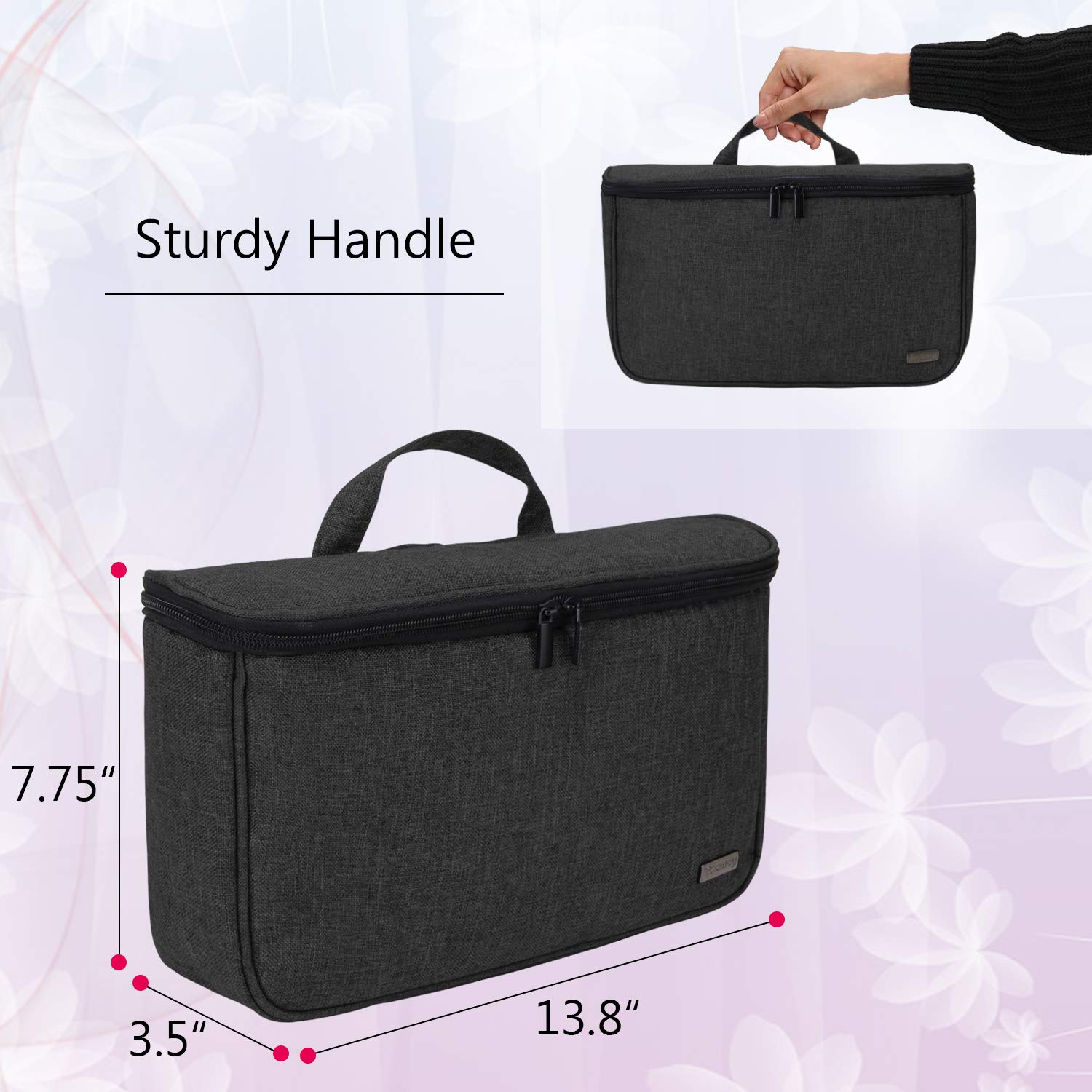 Teamoy Travel Storage Bag Compatible with Dyson Airwrap Styler, Portable Travel Organizer for Airwrap Styler and Attachments, Black