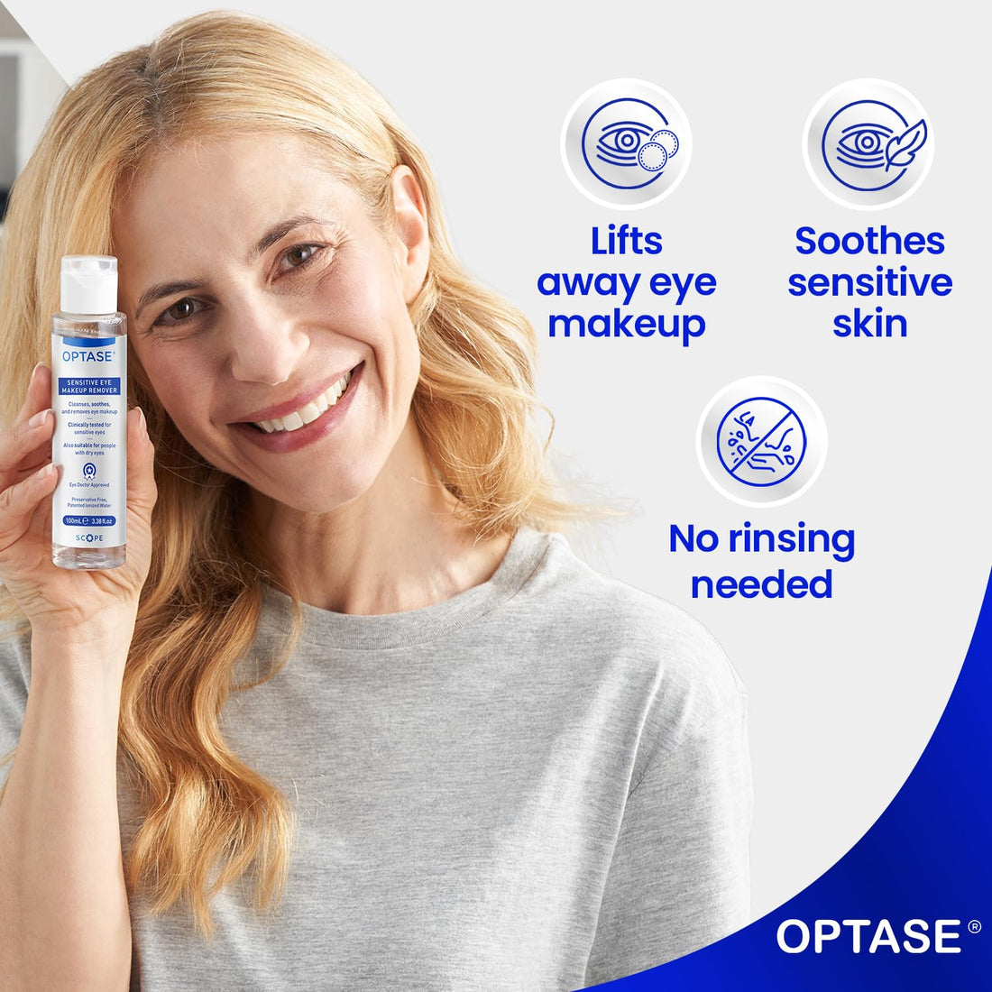 Optase Life Sensitive Eye Makeup Remover – Gentle & Effective for All Skin Types - Breakthrough Innovation vs Traditional Micellar Water - 100ml
