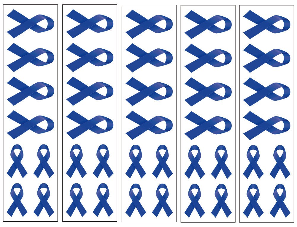 40 Dark Blue Ribbon Temporary Tattoos: Colon Cancer Awareness Tattoo