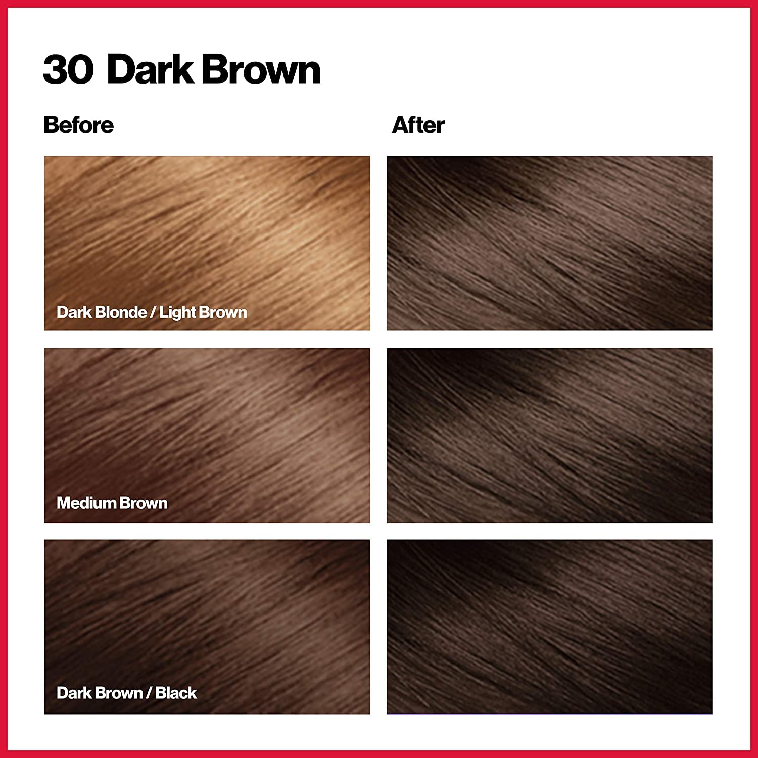 Revlon ColorSilk Hair Color, 30 Dark Brown 1 ea (Pack of 6)