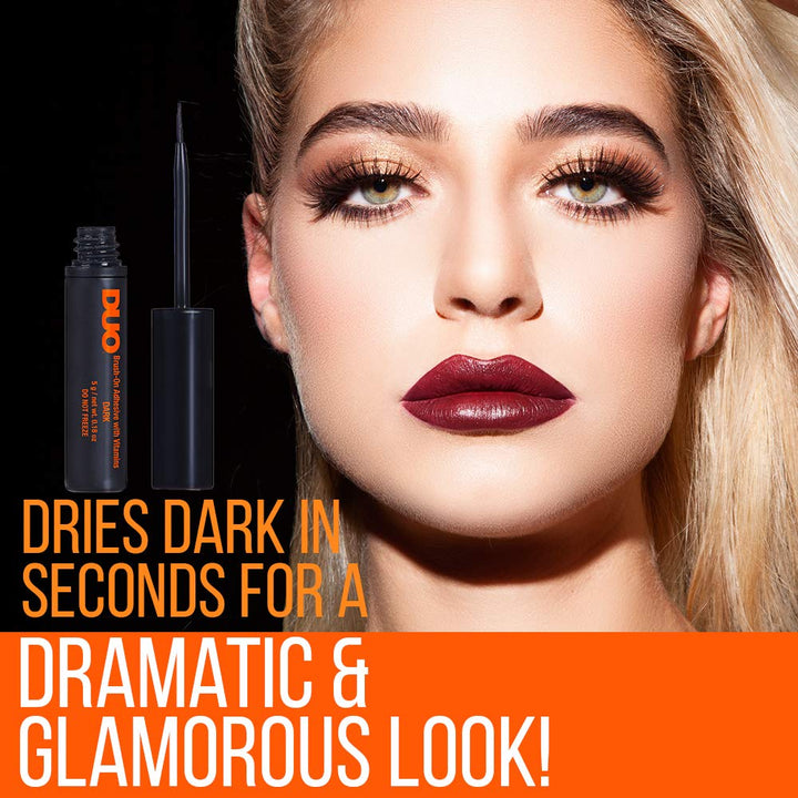 DUO Brush-On Lash Glue - Dark Tone, Waterproof Strip Lash Adhesive, Long-Lasting Eyelash Glue for Clusters & Strip Lashes, 0.18 oz, 1 Pack