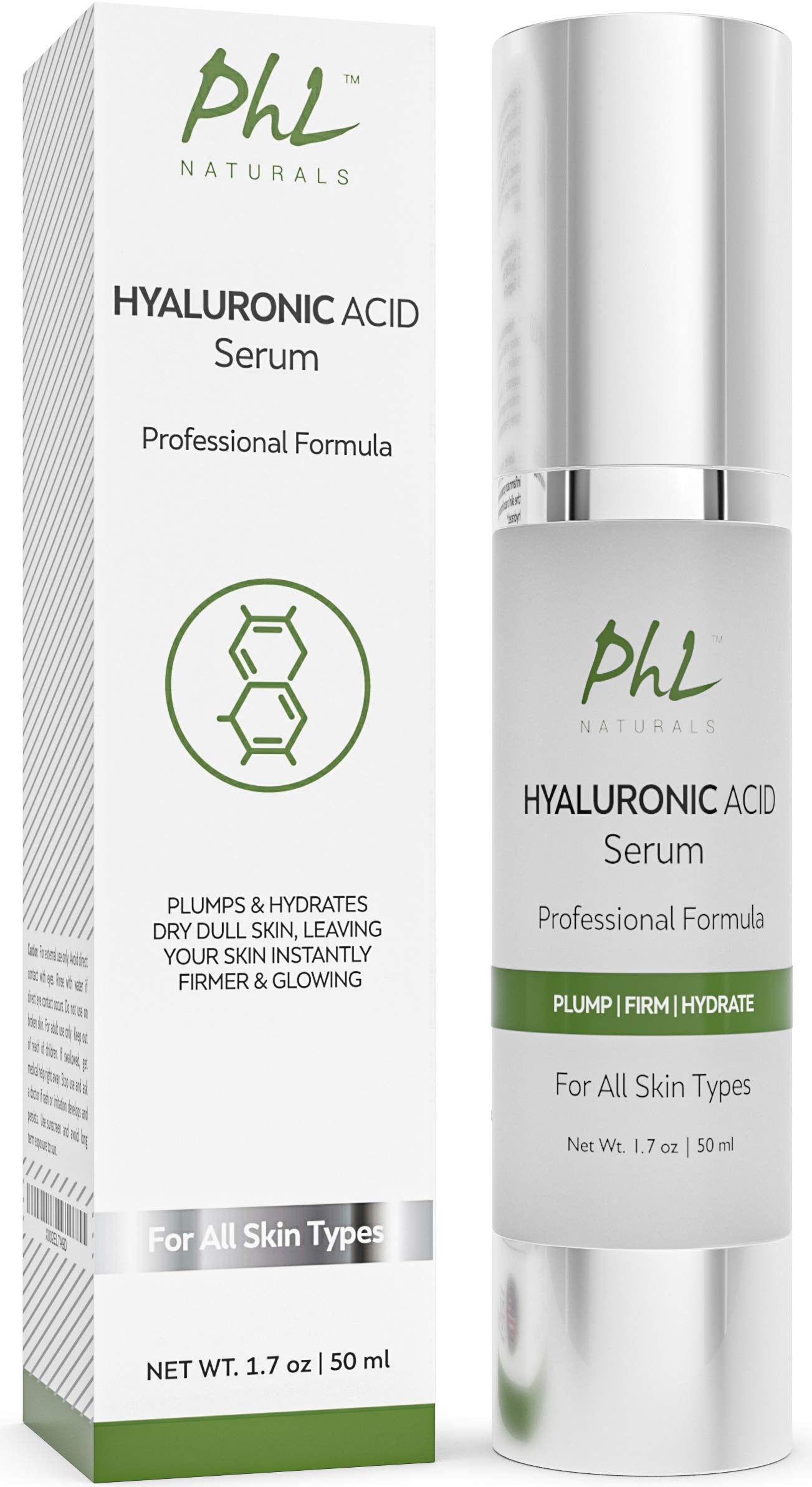 Hyaluronic Acid Serum for Face - (1.75 fl oz / 50 ml) with Vitamin C and E, Anti-Aging Line Correcting Serum - Boosts Hydration, Plumps Skin to Fill in Fine Lines and Wrinkles
