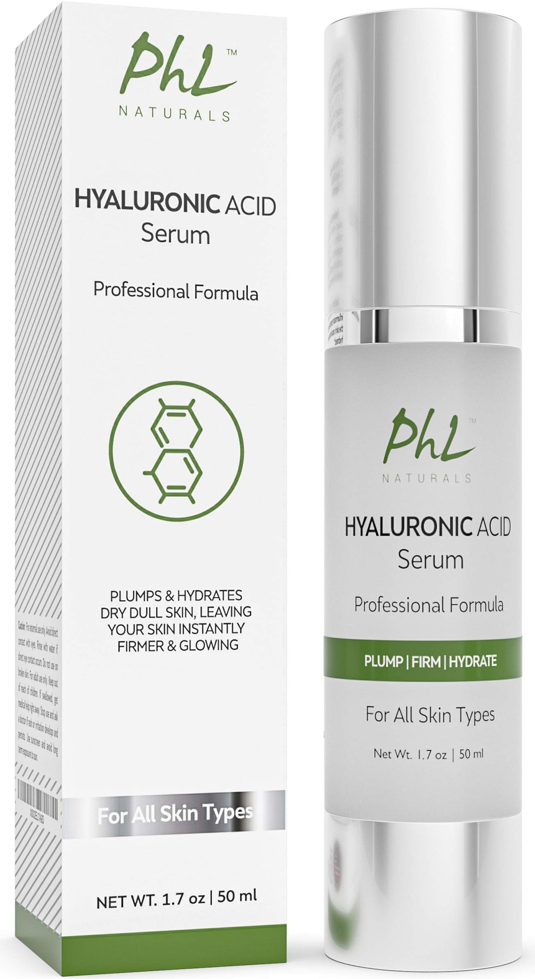 Hyaluronic Acid Serum for Face - (1.75 fl oz / 50 ml) with Vitamin C and E, Anti-Aging Line Correcting Serum - Boosts Hydration, Plumps Skin to Fill in Fine Lines and Wrinkles
