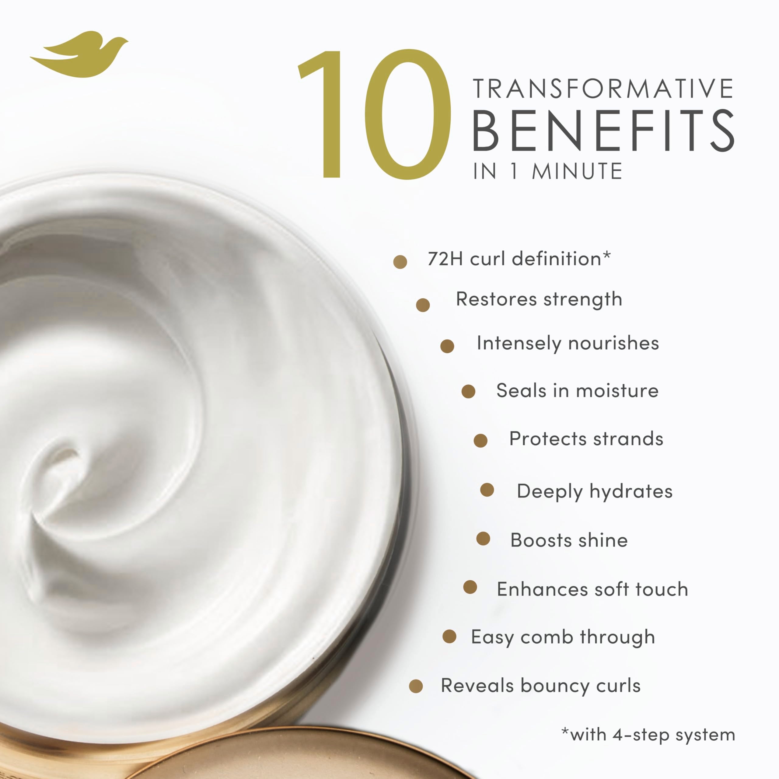 Dove Hair Mask for Curly, Coily Hair Amino Curl with Bio-Protein Care Technology + Amino & Jojoba Oil 9.2 Fl Oz