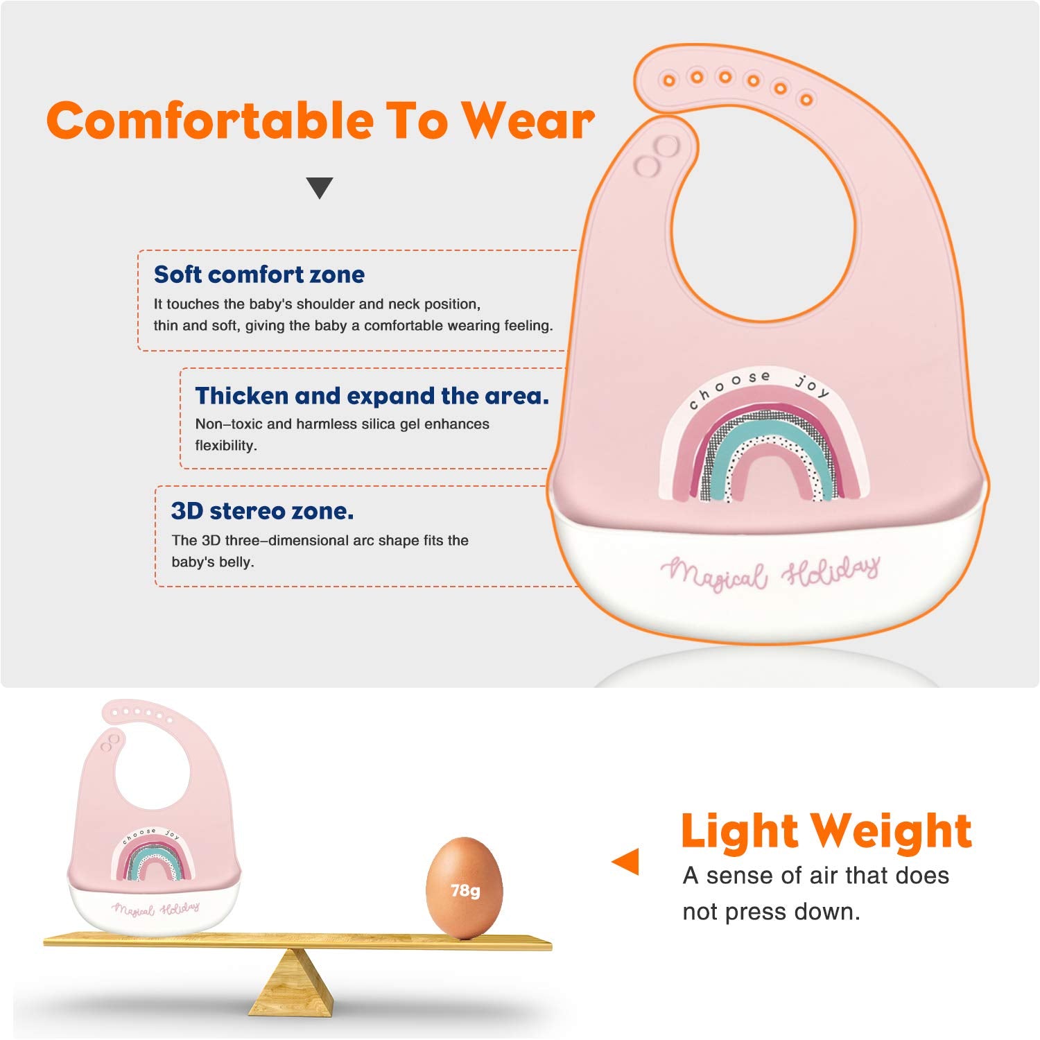 Baby Feeding Supplies Baby Fruit Spoon and Bib BPA Free Baby Food Feeder(Pink)