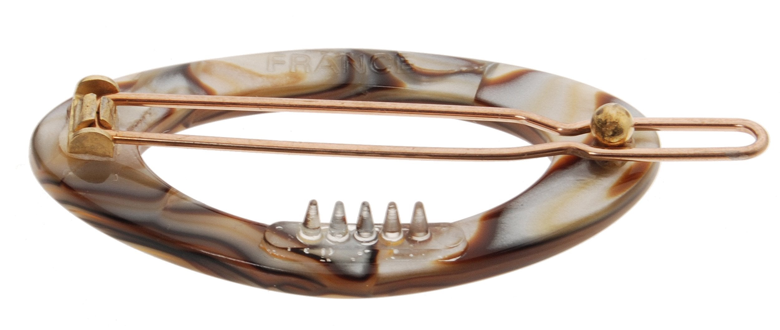 France Luxe Narrow Oval on Tige Boule Barrette - Onyx