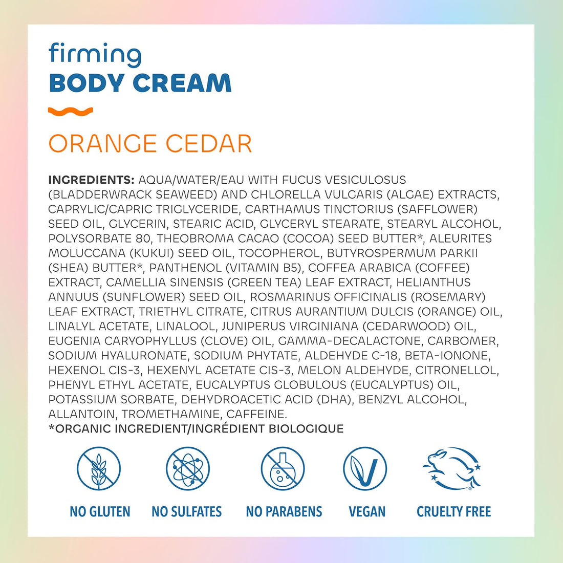 The Seaweed Bath Co. Firming Detox Body Cream, Refresh Scent (Orange, Eucalyptus & Cedar), 6 fl. oz.